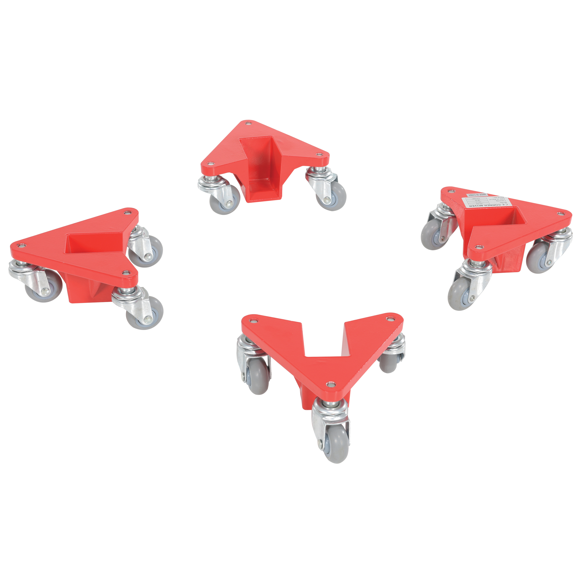 Vestil Corner Mover Dolly Set - 8.5in. x 7.125in., Narrow Slot, Powder-Coated, 4-Pack, Model# CMD-A-NS-200-4PK